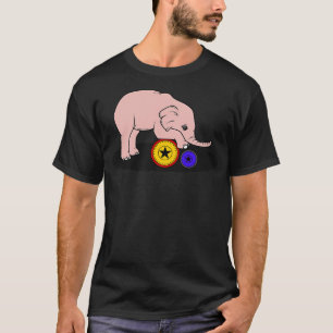Elephant baby met een bal uit het circus t-shirt