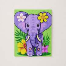 Elephant Baby met tropische bloemen