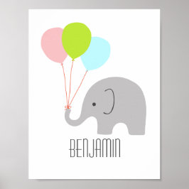 Elephant Baby Nursery Poster op maat