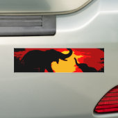 Elephant, Baby olifant & zonnebank Bumpersticker (Op auto)