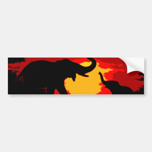 Elephant, Baby olifant & zonnebank Bumpersticker