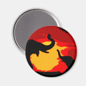 Elephant, Baby olifant & zonnebank Magneet (Voorkant / Achterkant)