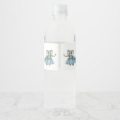 Elephant Baby Persoonlijke naam Girl Shower Waterfles Etiket (Achterkant)