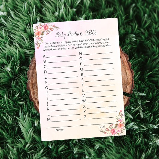 Elephant Baby Products ABCs Shower Game Kaart