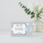 Elephant Baby Raffle Chevron Print Informatiekaartje (Staand voorkant)