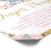 Elephant Baby shower Activity Diaper Thans Poster (Hoek)
