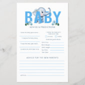 Elephant Baby shower Advies & Voorspellingen Kaart (Voorkant)