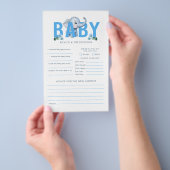 Elephant Baby shower Advies & Voorspellingen Kaart (Hand)
