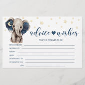 Elephant baby shower Advisory wenst briefkaart Briefpapier (Voorkant)