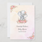 Elephant Baby shower Animal Baby Names Kaart (Achterkant)