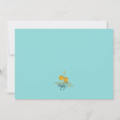 Elephant Baby shower - Aqua Kaart (Achterkant)