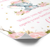 Elephant Baby shower Arrival Cheer Pop Champagne Poster (Hoek)