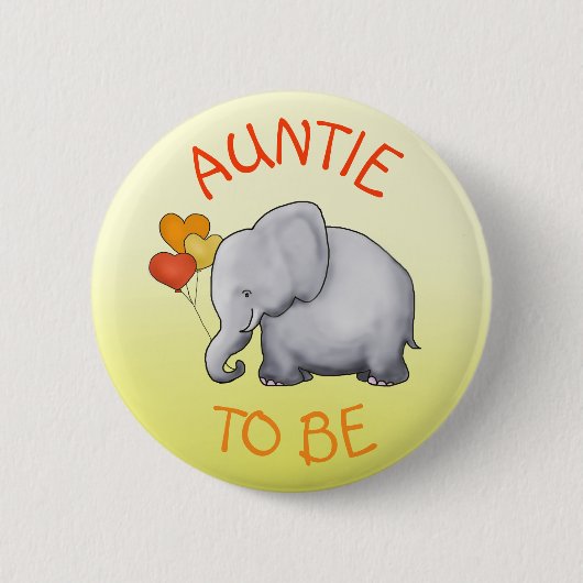 Elephant Baby shower Auntie-to-be Cute Balloons Ronde Button 5,7 Cm (Voorkant)