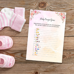 Elephant Baby shower Baby Emoji Game Kaart