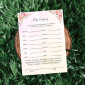 Elephant Baby shower Baby Language Game Kaart