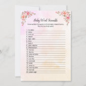 Elephant Baby shower Baby Word Scramble Game Kaart (Voorkant)