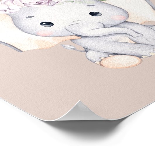 Elephant baby shower Baby's zijn zoet om te trakte Poster (Hoek)