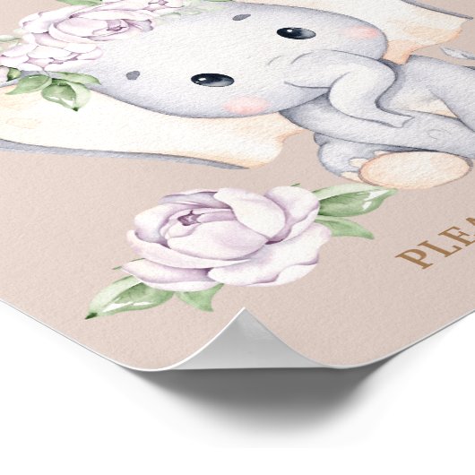 Elephant baby shower Baby's zijn zoet om te trakte Poster (Hoek)