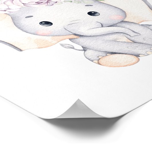 Elephant baby shower Baby's zijn zoet om te trakte Poster (Hoek)