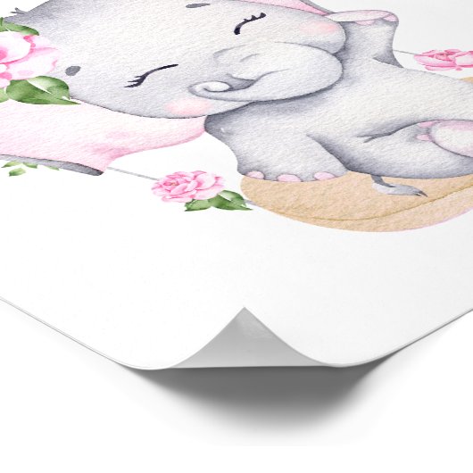 Elephant baby shower Baby's zijn zoet om te trakte Poster (Hoek)