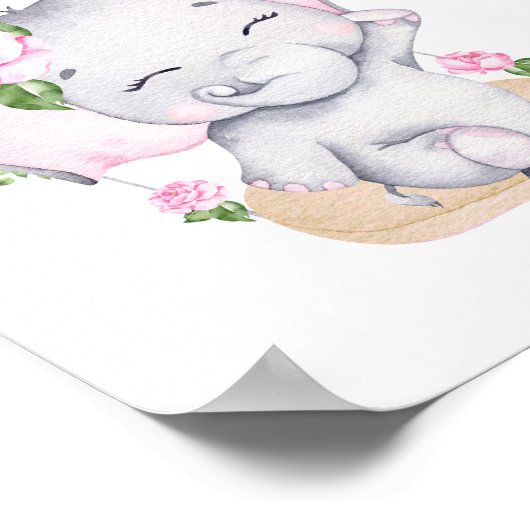 Elephant baby shower Baby's zijn zoet om te trakte Poster (Hoek)