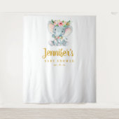 Elephant Baby shower Backdrop, Photo Booth Prop Wandkleed (Voorkant)