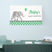 Elephant Baby shower Banner, Green Welcome Sign Spandoek (Beurs)