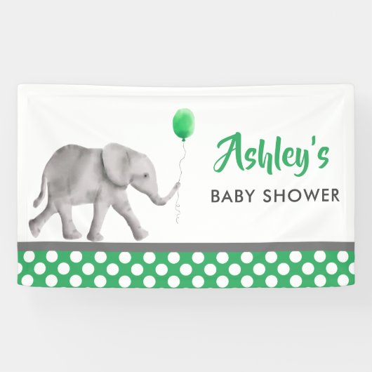 Elephant Baby shower Banner, Green Welcome Sign Spandoek (Horizontaal)