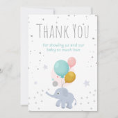 Elephant baby shower bedankkaart (Voorkant)