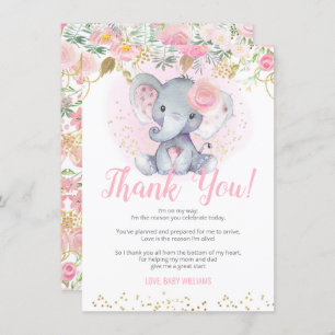 Elephant Baby shower Bedankt voor je kaarten