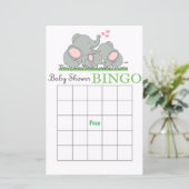Elephant baby shower bingo (Staand voorkant)