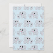 Elephant Baby shower Blue Boy Kaart (Achterkant)