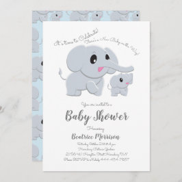 Elephant Baby shower Blue Boy Kaart