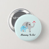 Elephant Baby shower Blue Ronde Button 5,7 Cm (Voorkant /achterkant)