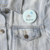 Elephant Baby shower Blue Umbrella Ronde Button 5,7 Cm (In situ)