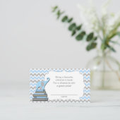 Elephant Baby shower boek loterij tickets blauw Informatiekaartje (Staand voorkant)