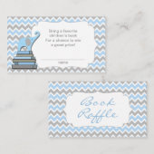 Elephant Baby shower boek loterij tickets blauw Informatiekaartje (Voorkant / Achterkant)