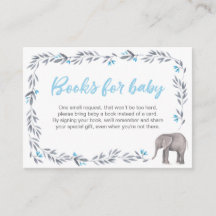 Elephant Baby shower Boeken voor baby blauw