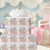 Elephant Baby shower Boho Chic Coral Waterverf Cadeaupapier