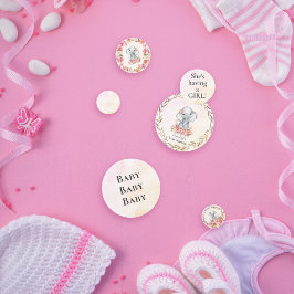Elephant Baby shower Boho Chic Coral Waterverf Confetti