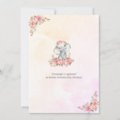 Elephant Baby shower Boho Chic Coral Waterverf Kaart (Achterkant)