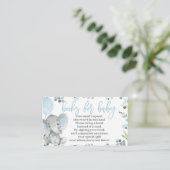 Elephant Baby shower Book Request Card for a Boy Informatiekaartje (Staand voorkant)