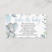 Elephant Baby shower Book Request Card for a Boy Informatiekaartje (Voorkant)