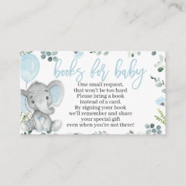Elephant Baby shower Book Request Card for a Boy Informatiekaartje