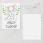 Elephant Baby shower Book Request Insert Informatiekaartje (Voorkant / Achterkant)