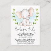Elephant Baby shower Book Request Insert Informatiekaartje (Voorkant)