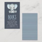 Elephant Baby shower Books for Baby Informatiekaartje (Voorkant / Achterkant)