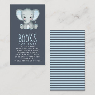 Elephant Baby shower Books for Baby Informatiekaartje