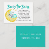 Elephant Baby shower Books for Baby Informatiekaartje (Voorkant / Achterkant)