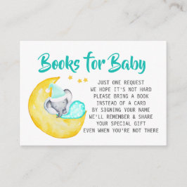 Elephant Baby shower Books for Baby Informatiekaartje
